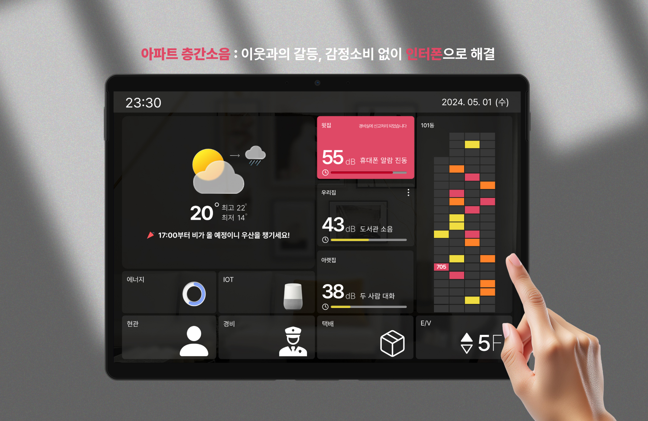 아파트 층간소음 : 이웃과의 감정소비 없이 인터폰으로 해결